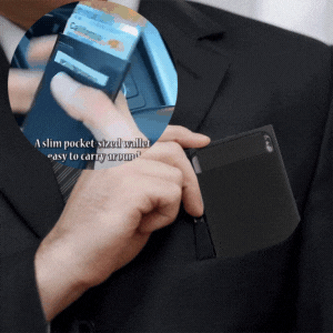Schlanke RFID-Kartenhalter aus Aluminium mit automatischem Popup