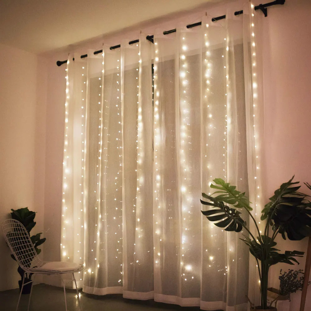 Christmas Curtain Remote Control Light Garland