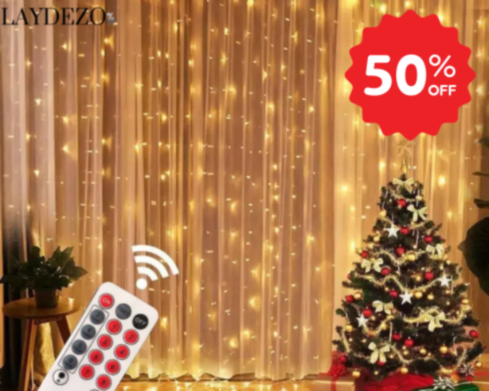 Christmas Curtain Remote Control Light Garland