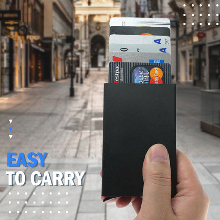 Slim Aluminum RFID Card Holders with Automatic Pop-up