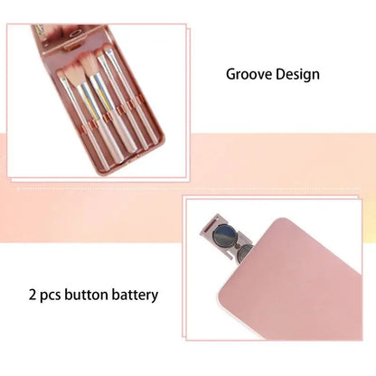 Travel Makeup Brush Set with LED light