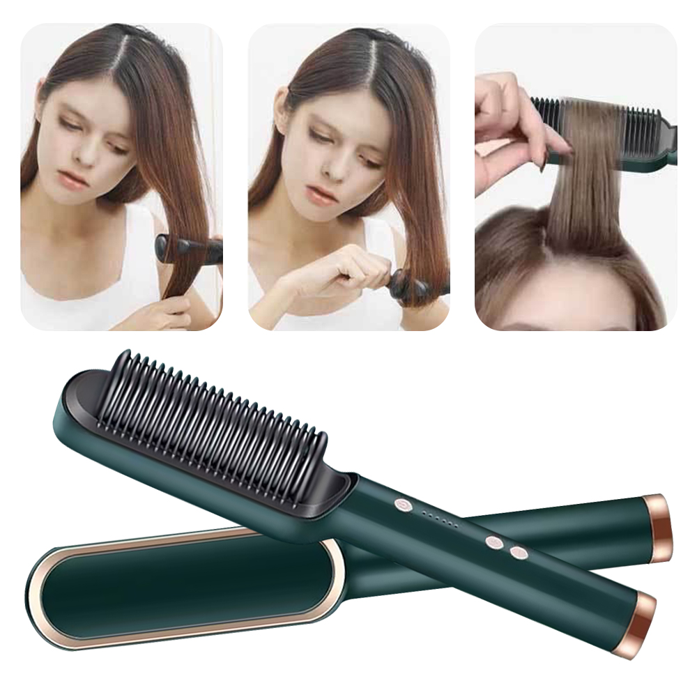 Brosse à lisser les cheveux - Fer à lisser avec peigne intégré