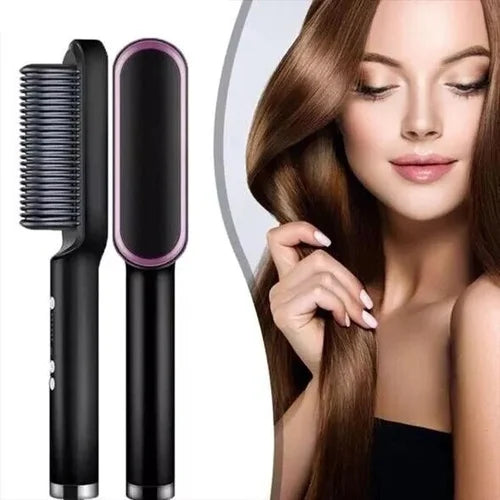 Hair Straightener Brush-Hair Straightening Iron With Built-in Comb