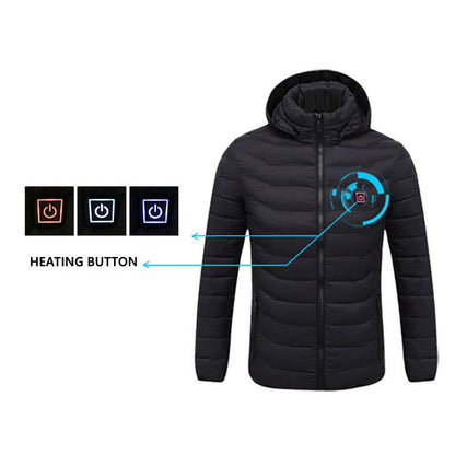 Veste d'hiver chaude unisexe chauffée par USB 