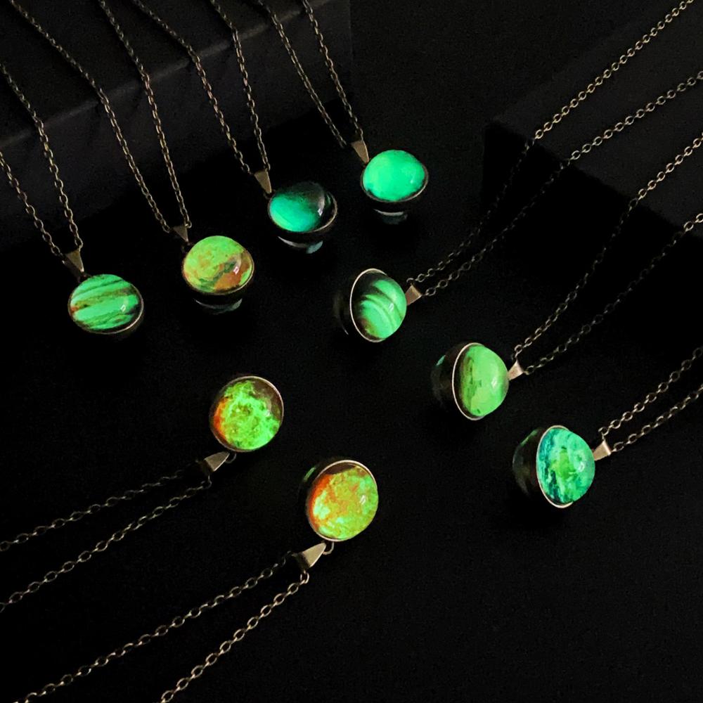 Unisex Glow In The Dark Galaxy Necklace