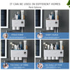 Multifunctional Toothbrush Holder, Wall Mount Rack Tools Set