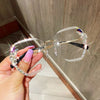 Fashion Brand Design Vintage Rimless Rhinestone Sunglasses