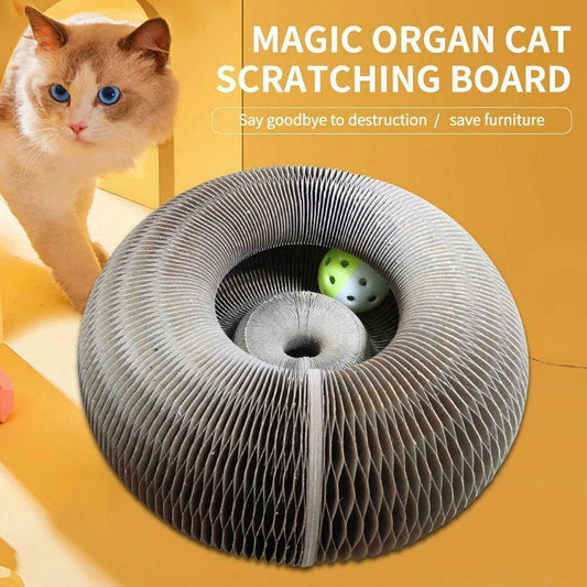 Magic Organ Cat Kratzbrett mit einem Spielzeugglockenball